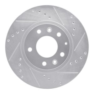 Mazda MX-5 Miata Brake Rotor (1) - Front Right - R1 Concepts - Drilled & Slotted - Silver - `06-`15 Mazda MX-5 Miata Brake Rotor (1) - Front Right - R1 Concepts - Drilled & Slotted - Silver - `06-`15